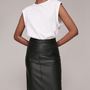 Whistles leather pencil skirt with zip US 6